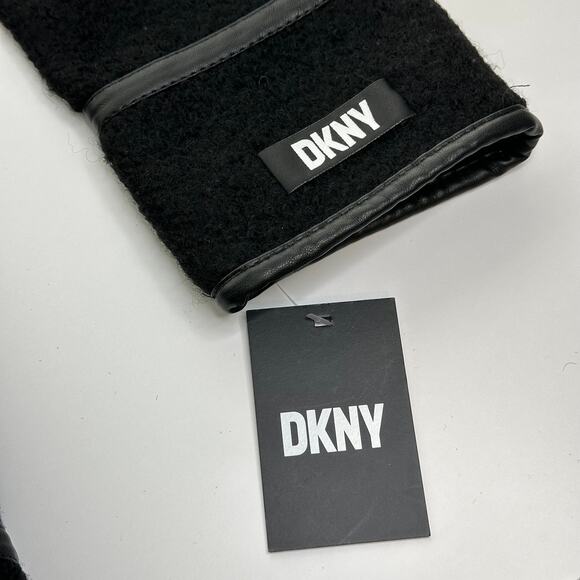 NWT DKNY Black Seam-Accent Boucle Wool-Blend Overcoat Coat Womens Size Medium M - Picture 9 of 13